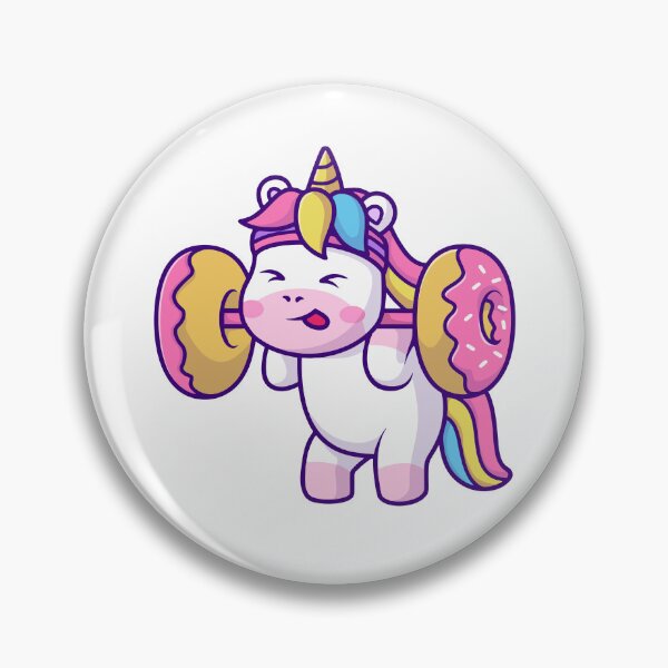 Item preview, Funny Unicorn Squatting with Donut Barbell designed and sold by Jerbilsmouse.