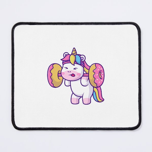 Item preview, Funny Unicorn Squatting with Donut Barbell designed and sold by Jerbilsmouse.