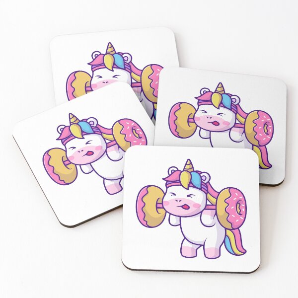 Item preview, Funny Unicorn Squatting with Donut Barbell designed and sold by Jerbilsmouse.