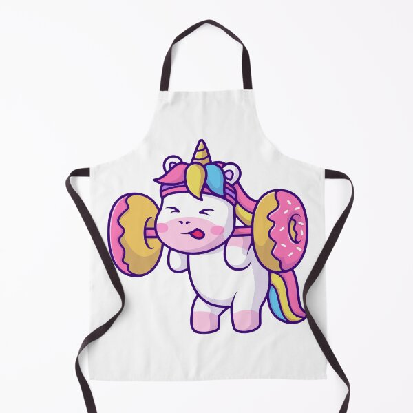 Item preview, Funny Unicorn Squatting with Donut Barbell designed and sold by Jerbilsmouse.