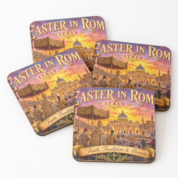 Item preview, Easter in Rome Italy Retro Vintage Travel Poster designed and sold by Koalangel.