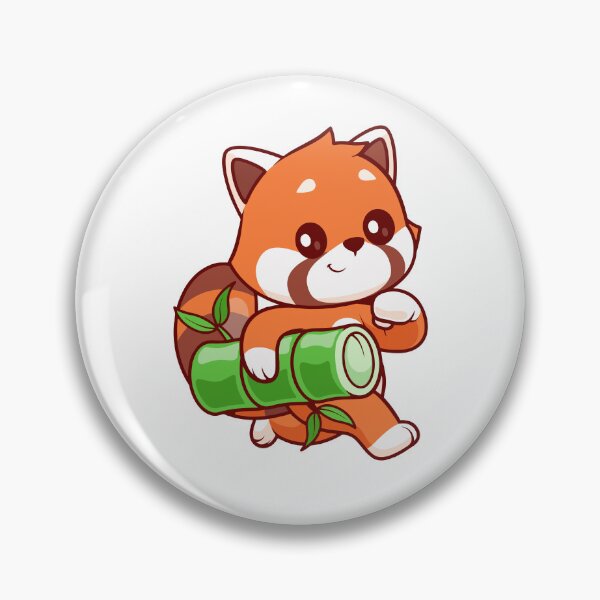 Item preview, Cute Chibi Red Panda Carrying Bamboo Illustration designed and sold by Jerbilsmouse.
