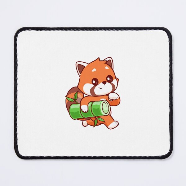 Item preview, Cute Chibi Red Panda Carrying Bamboo Illustration designed and sold by Jerbilsmouse.