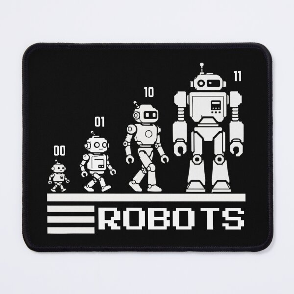 Item preview, 01 10 11 Binary Code Robots Coder Software Engineer Brown designed and sold by SchlossInspire.