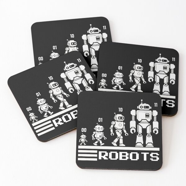 Item preview, 01 10 11 Binary Code Robots Coder Software Engineer Brown designed and sold by SchlossInspire.