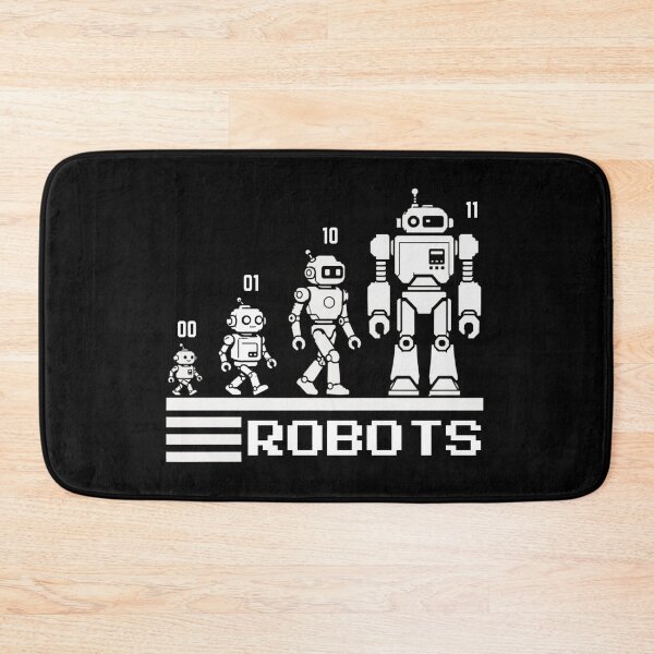 Item preview, 01 10 11 Binary Code Robots Coder Software Engineer Brown designed and sold by SchlossInspire.