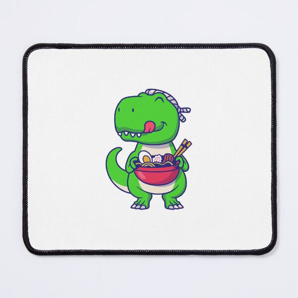 Item preview, Cute T-Rex Dinosaur Eating Ramen Bowl Illustration designed and sold by Jerbilsmouse.