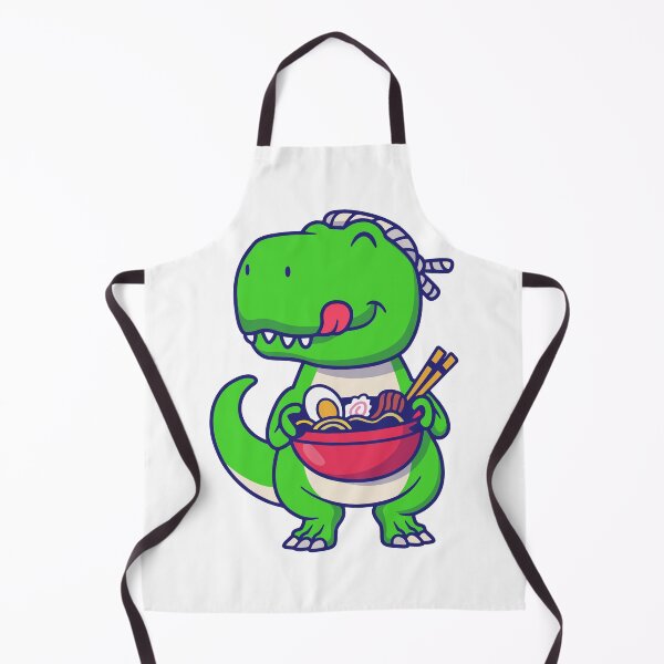 Item preview, Cute T-Rex Dinosaur Eating Ramen Bowl Illustration designed and sold by Jerbilsmouse.