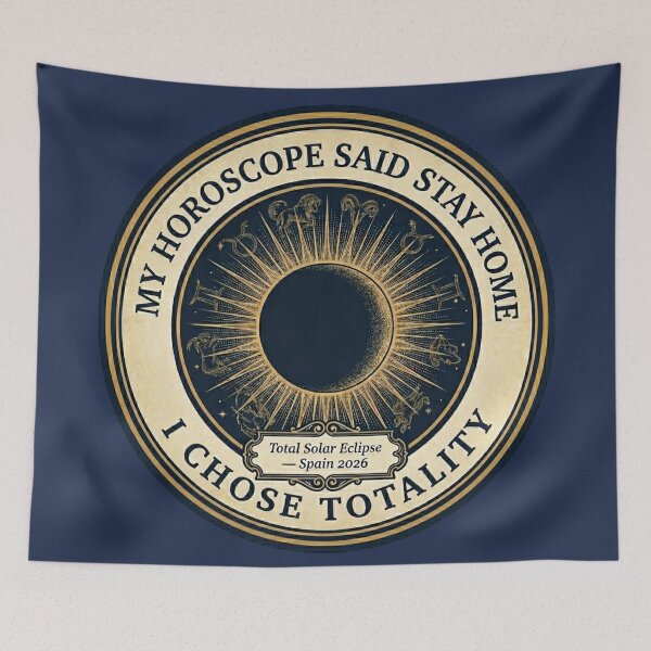 Item preview, My Horoscope Said Stay Home Solar Eclipse Spain 2026 designed and sold by CalmCapy Co.
