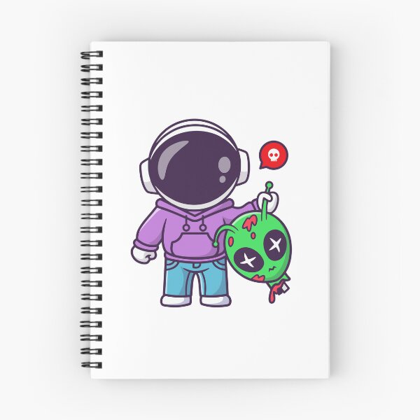 Item preview, Cute Space Astronaut Holding Defeated Alien Cartoon designed and sold by Jerbilsmouse.