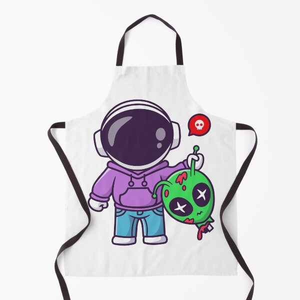 Item preview, Cute Space Astronaut Holding Defeated Alien Cartoon designed and sold by Jerbilsmouse.