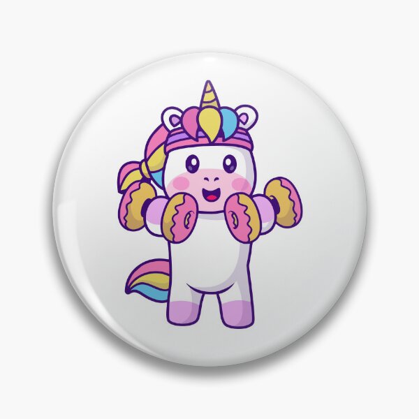 Item preview, Cute Unicorn Fitness Workout with Donuts Dumbbells designed and sold by Jerbilsmouse.