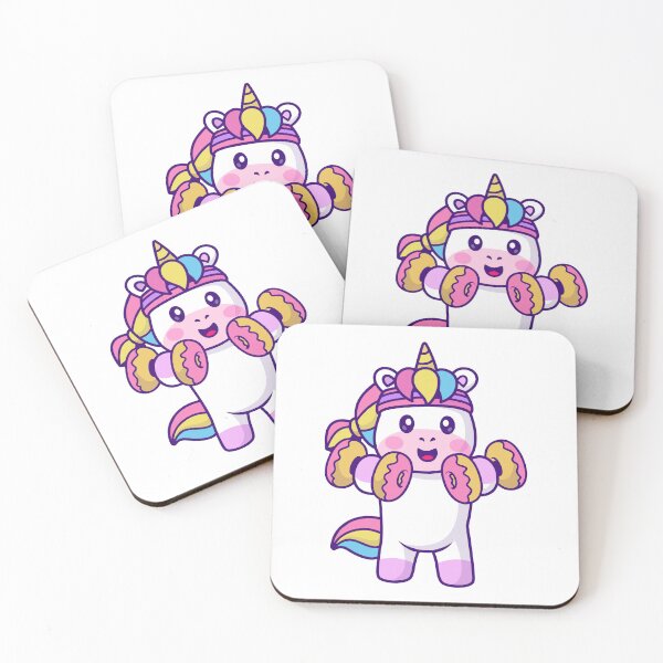 Item preview, Cute Unicorn Fitness Workout with Donuts Dumbbells designed and sold by Jerbilsmouse.