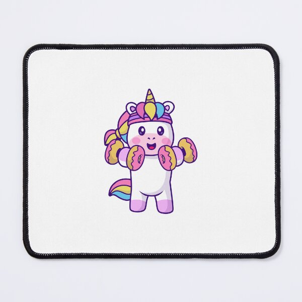 Item preview, Cute Unicorn Fitness Workout with Donuts Dumbbells designed and sold by Jerbilsmouse.