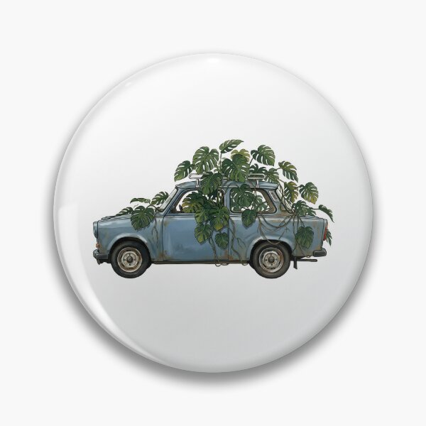 Item preview, Vintage East German Compact with Monstera — Blue Art Print designed and sold by WildRelicsArt.