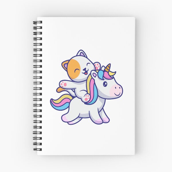 Item preview, Cute Cat Riding Magical Rainbow Unicorn Cartoon designed and sold by Jerbilsmouse.