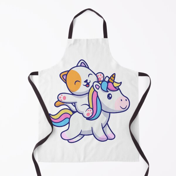 Item preview, Cute Cat Riding Magical Rainbow Unicorn Cartoon designed and sold by Jerbilsmouse.