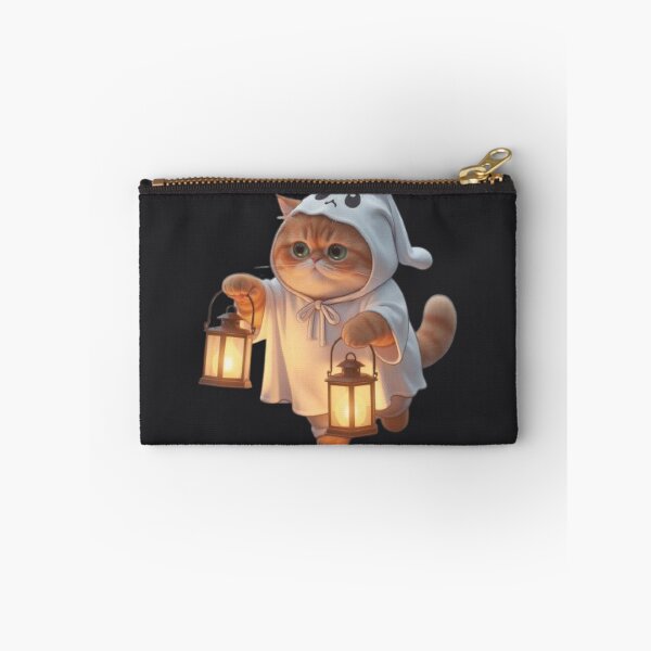 Item preview, Cute Ghost Cat Holding Two Lanterns designed and sold by Moody Vibes Studio.
