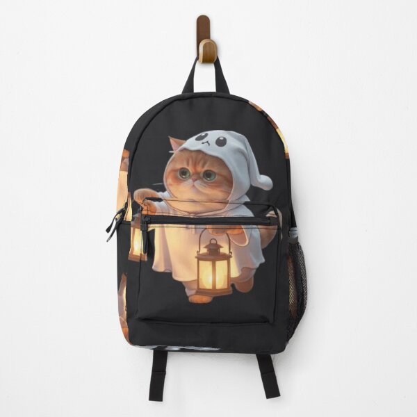 Item preview, Cute Ghost Cat Holding Two Lanterns designed and sold by Moody Vibes Studio.