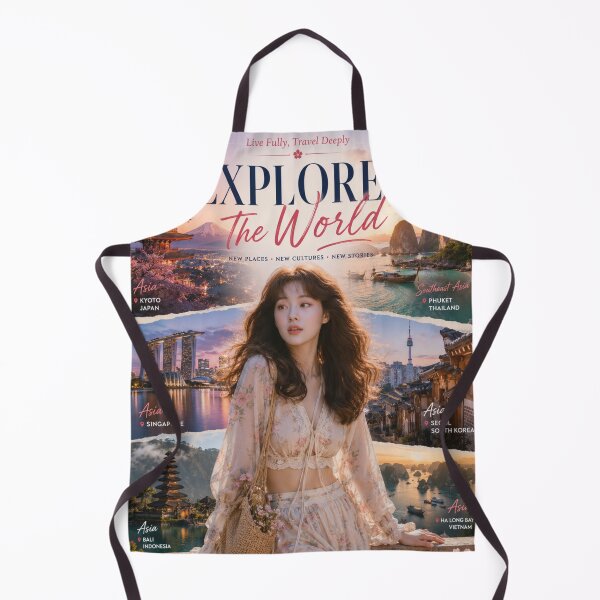 Item preview, Explore The World Asia Travel Poster | Aesthetic Wanderlust Wall Art designed and sold by Inkora-Art.