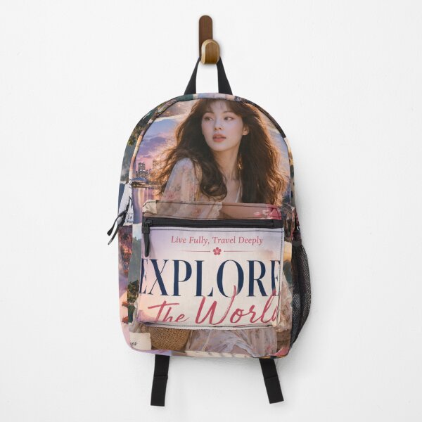 Item preview, Explore The World Asia Travel Poster | Aesthetic Wanderlust Wall Art designed and sold by Inkora-Art.