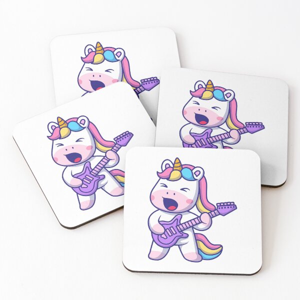 Item preview, Cute Rockstar Unicorn Playing Electric Guitar Cartoon designed and sold by Jerbilsmouse.