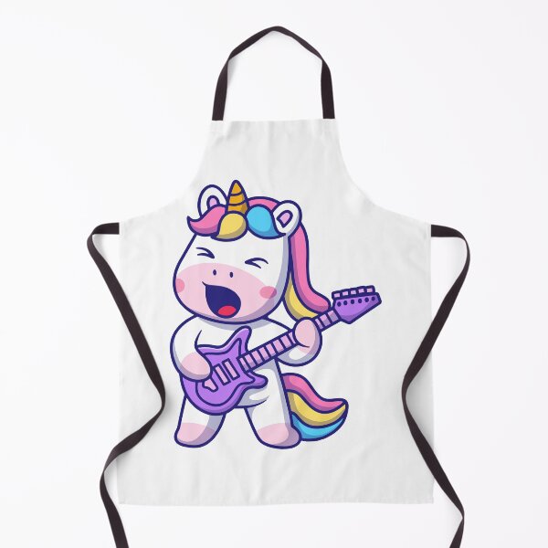 Item preview, Cute Rockstar Unicorn Playing Electric Guitar Cartoon designed and sold by Jerbilsmouse.