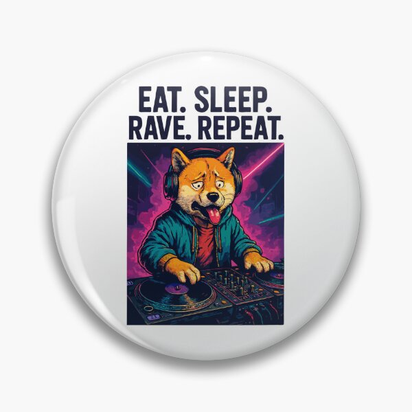 Item preview, Shiba Inu DJ: Eat Sleep Rave Repeat Streetwear designed and sold by Pineapple-Tree.