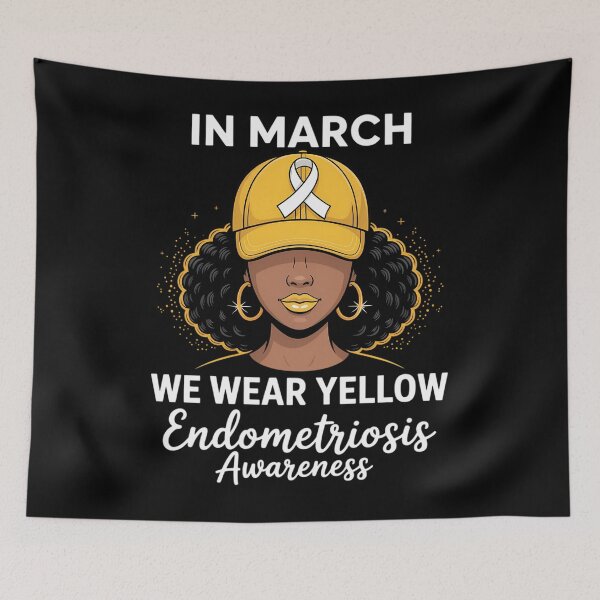Item preview, Endometriosis Awareness Black Yellow Ribbon designed and sold by TrinaEspinoza.
