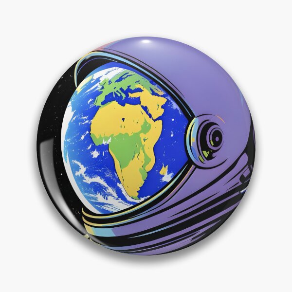 Item preview, First Space Return Astronaut Helmet Earth Reflection Pop Art designed and sold by Daniela`s shop.
