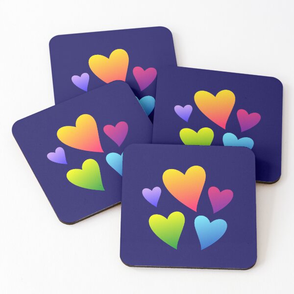 Item preview, Colorful Rainbow Gradient Hearts Aesthetic Art designed and sold by SolutionsArt.