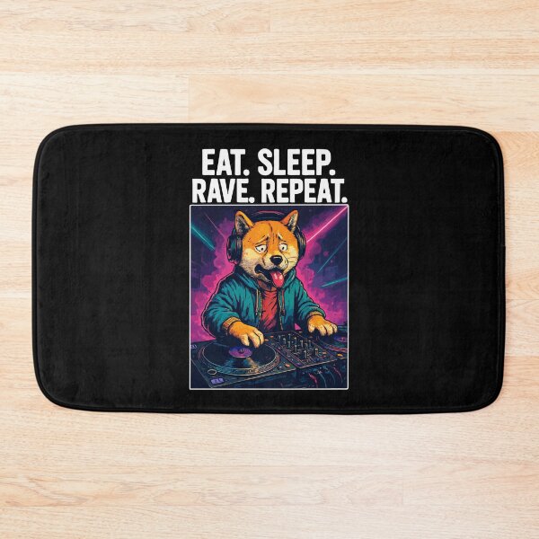Item preview, Shiba Inu DJ: Eat Sleep Rave Repeat Streetwear designed and sold by Pineapple-Tree.