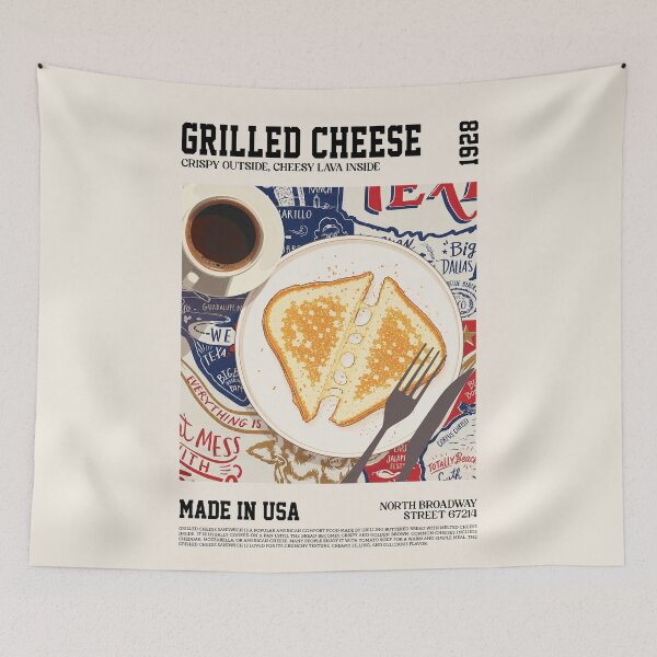 Item preview, Grilled Cheese Food Wall Art designed and sold by SurfolioPrints.