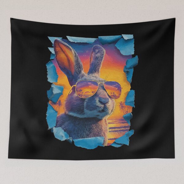 Item preview, Rabbit with Sunglasses Sunset Beach Tropical Animal Summer designed and sold by Littermin.