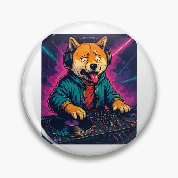 Item preview, Shiba Inu DJ at the turntable: Techno Club Design designed and sold by Pineapple-Tree.