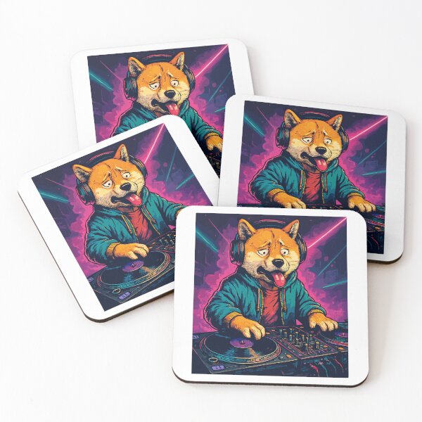 Item preview, Shiba Inu DJ at the turntable: Techno Club Design designed and sold by Pineapple-Tree.