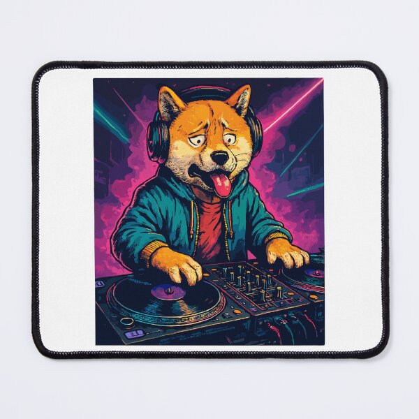 Item preview, Shiba Inu DJ at the turntable: Techno Club Design designed and sold by Pineapple-Tree.