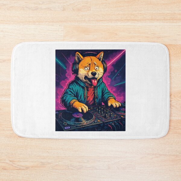 Item preview, Shiba Inu DJ at the turntable: Techno Club Design designed and sold by Pineapple-Tree.
