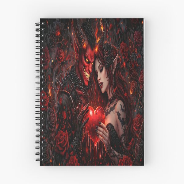 Item preview, Infernal Rosebound Hearts – Dark Fantasy Demon & Gothic Elf Love Art designed and sold by TheInkRaven.
