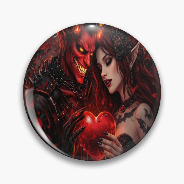 Item preview, Infernal Rosebound Hearts – Dark Fantasy Demon & Gothic Elf Love Art designed and sold by TheInkRaven.