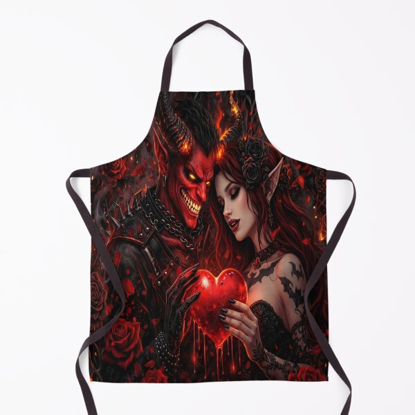 Item preview, Infernal Rosebound Hearts – Dark Fantasy Demon & Gothic Elf Love Art designed and sold by TheInkRaven.