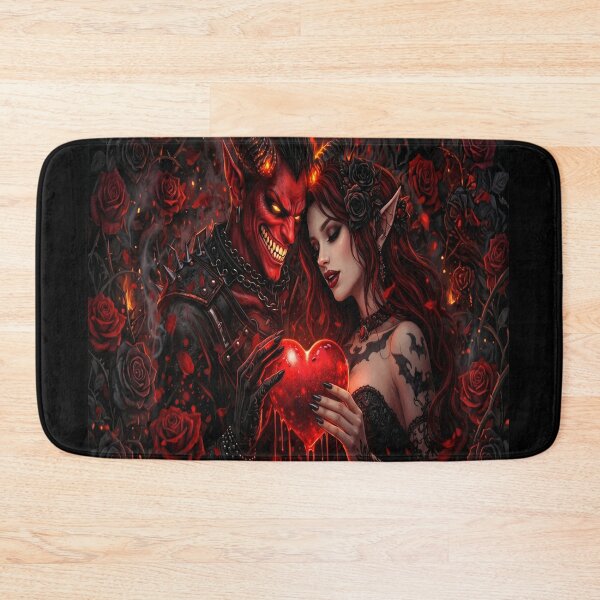 Item preview, Infernal Rosebound Hearts – Dark Fantasy Demon & Gothic Elf Love Art designed and sold by TheInkRaven.