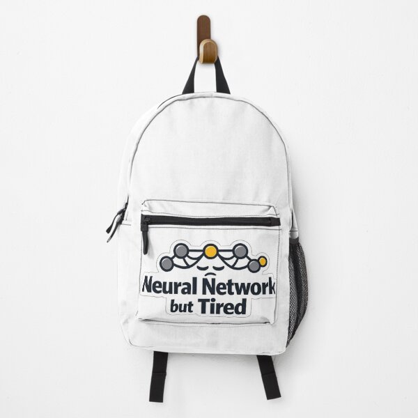 Item preview, Neural Network but Tired – AI Meme Sticker designed and sold by BrightMindPrint.
