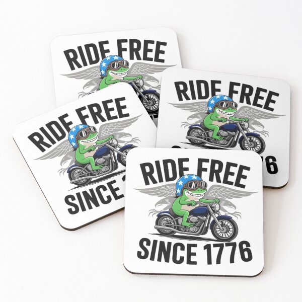 Item preview, Ride Free Since 1776 Patriotic Frog Biker American Flag Motorcycle designed and sold by Thread&Fable.