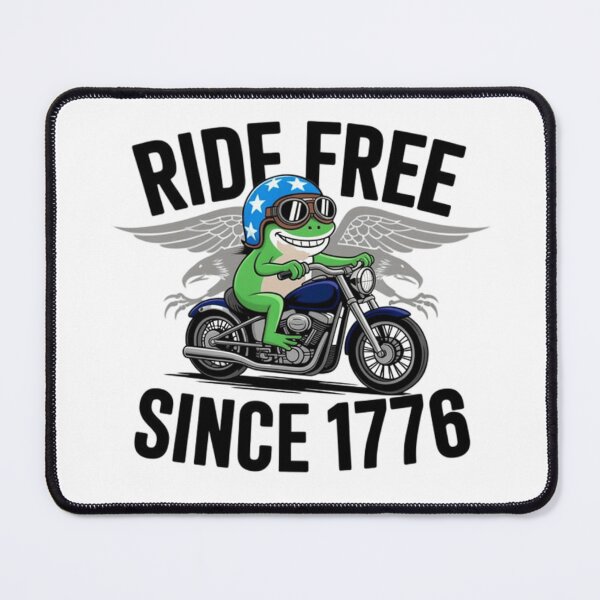 Item preview, Ride Free Since 1776 Patriotic Frog Biker American Flag Motorcycle designed and sold by Thread&Fable.