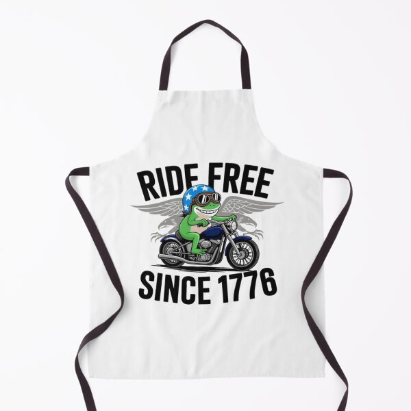Item preview, Ride Free Since 1776 Patriotic Frog Biker American Flag Motorcycle designed and sold by Thread&Fable.