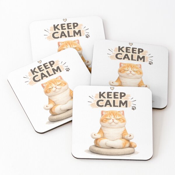 Item preview, Keep Calm Orange Cat Meditation designed and sold by PlengPoomofArts.