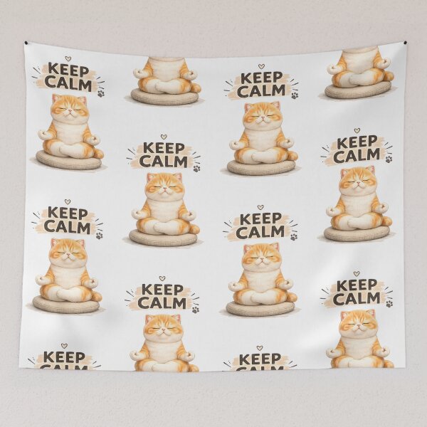 Item preview, Keep Calm Orange Cat Meditation designed and sold by PlengPoomofArts.