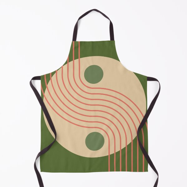 Item preview, Mid Century Abstract Yin Yang Geometric Wave in Earthy Minimalist Olive Green designed and sold by nineFlorals.