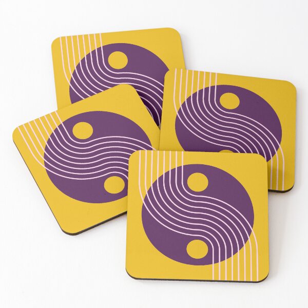 Item preview, Mid Century Abstract Yin Yang Geometric Wave in Sunset Boulevard 70s Retro Funk designed and sold by nineFlorals.